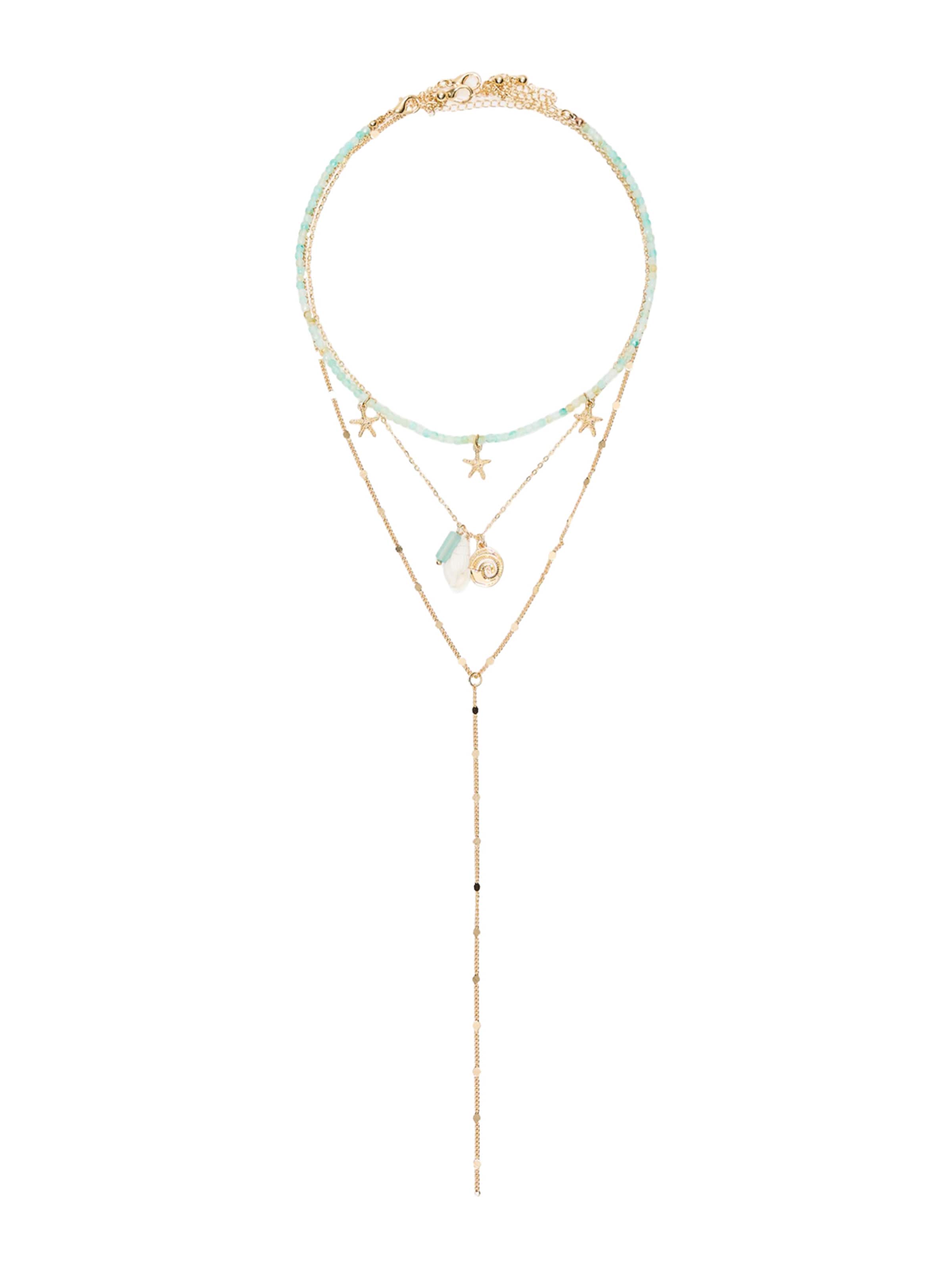 Collana 'LARIAT' di Bershka in oro: frontale