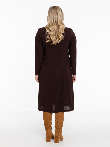 Yoek Shirt Dress 'Dolce' in Brown