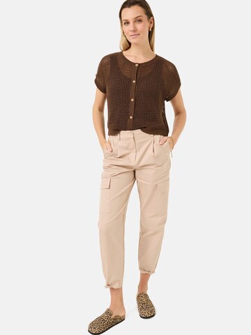 Tamaris Knit Cardigan in Brown: front