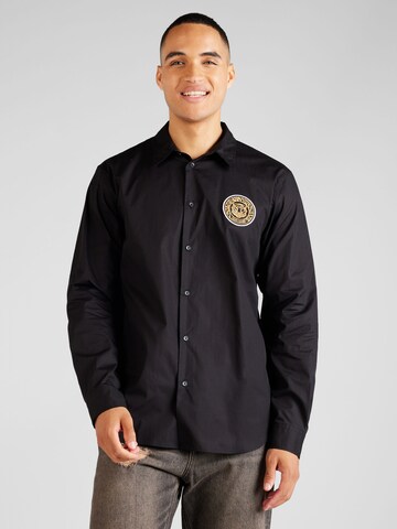 Just Cavalli Regular fit Button Up Shirt in Black: front