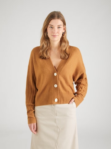 ESPRIT Knit Cardigan in Brown: front