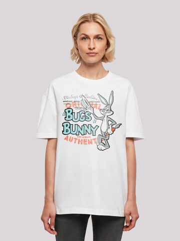 F4NT4STIC Shirt 'Looney Tunes Trickfilm Serie Cartoon Vintage Bugs Bunny' in Wit: voorkant