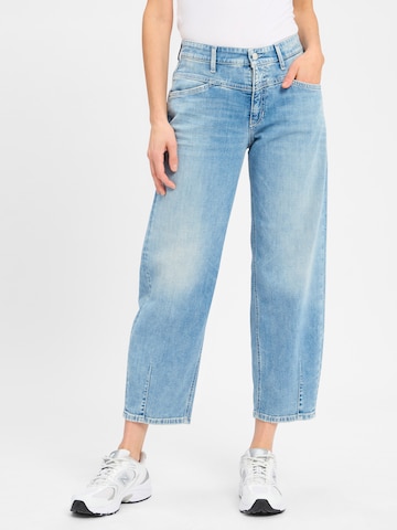 Cambio Wide leg Jeans ' Elin ' in Blauw: voorkant