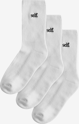self. Socks in White: front