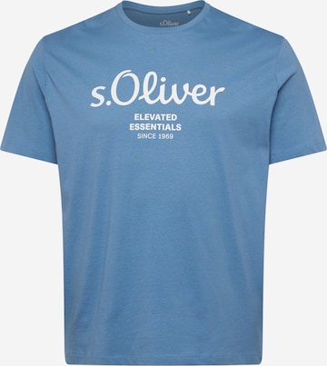 s.Oliver Men Big Sizes Shirt in Blue: front