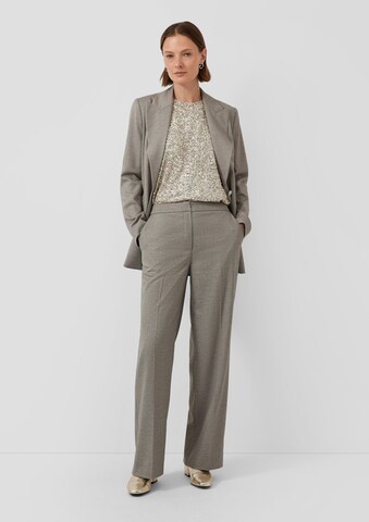 Regular Pantalon à plis s.Oliver en gris