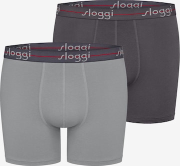 SLOGGI Langer Boxer ' Blue Start ' in Grau: Vorderseite