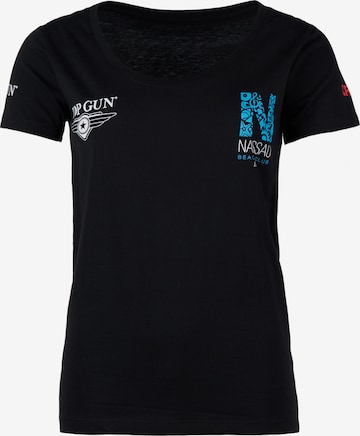 TOP GUN Shirt ' NB20116 ' in Zwart: voorkant