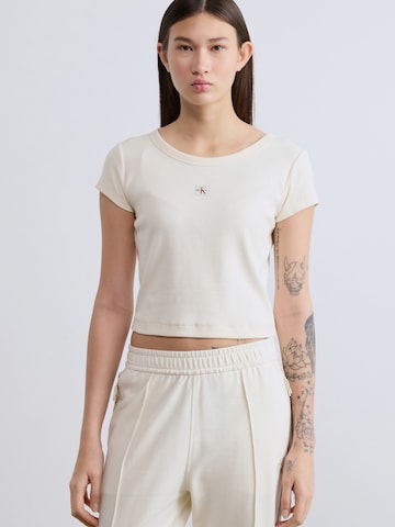 Calvin Klein Jeans Shirt in Wit: voorkant