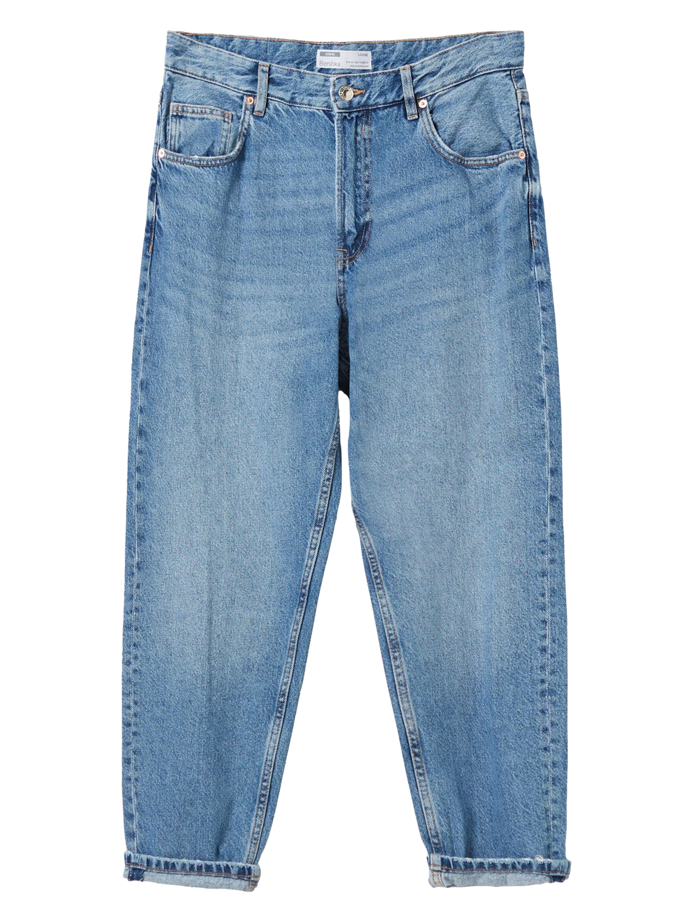 Bershka Loosefit Jeans in Blau: Vorderseite