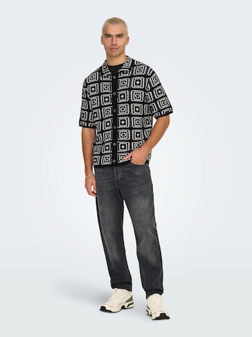 Only & Sons Comfort Fit Hemd in Schwarz