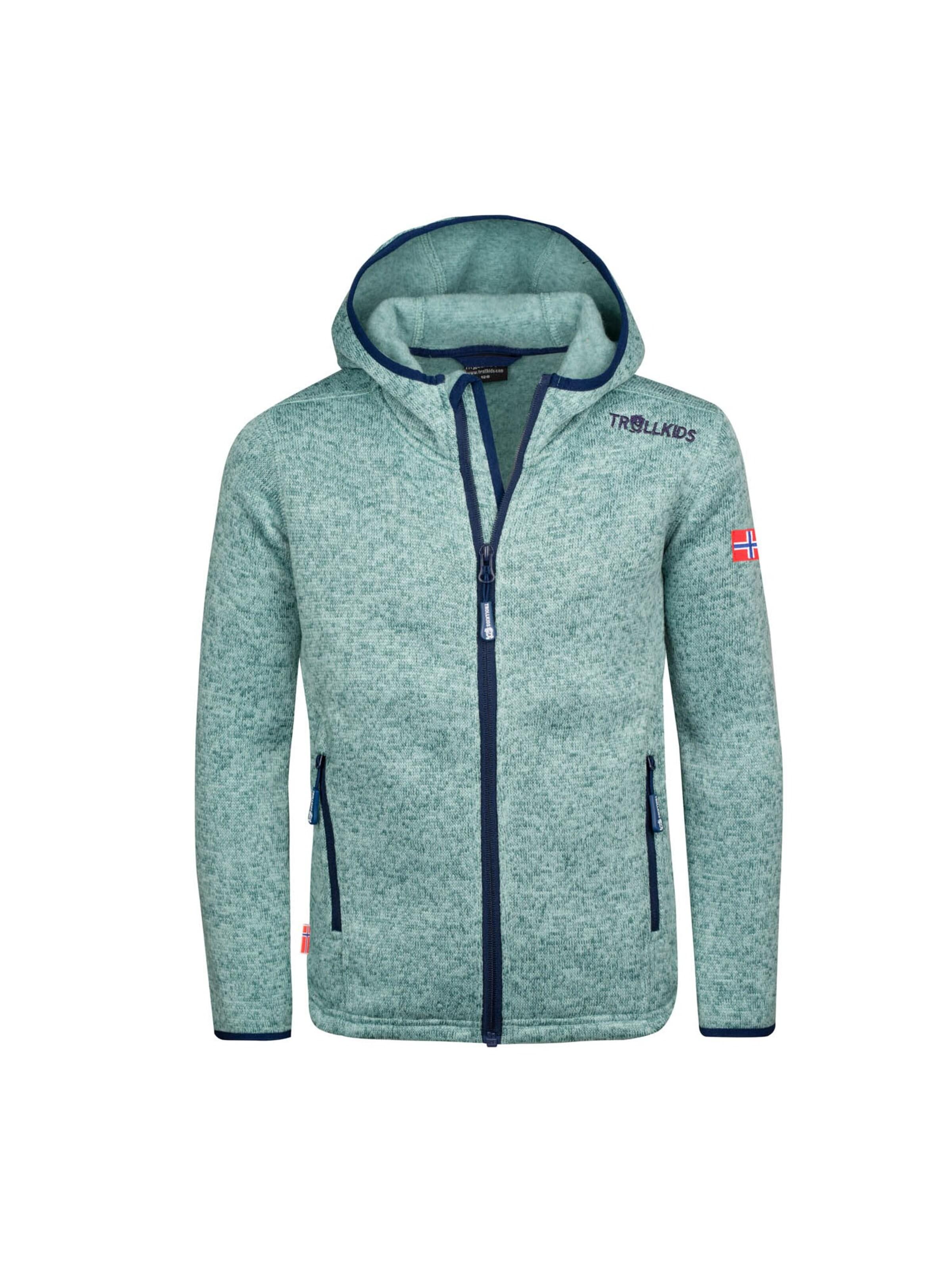 TROLLKIDS Fleece Jacket in Green: front