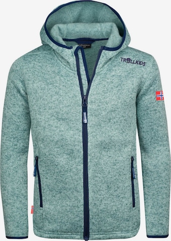 TROLLKIDS Fleece Jacket in Green: front