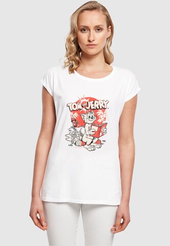 T-shirt 'Tom and Jerry - Rocket Prank' ABSOLUTE CULT en blanc : devant