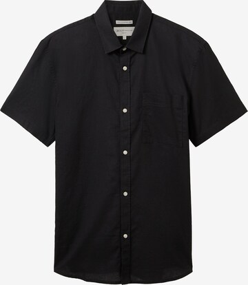 TOM TAILOR DENIM Regular fit Button Up Shirt in Black: front