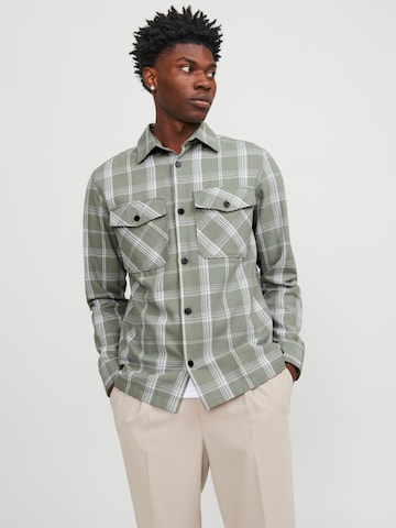 JACK & JONES Comfort fit Button Up Shirt 'Roy' in Green: front