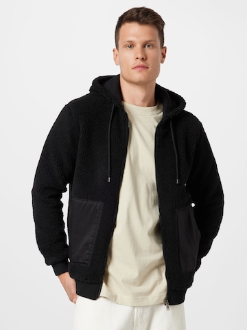 !Solid Fleece jas 'Vig' in Zwart: voorkant