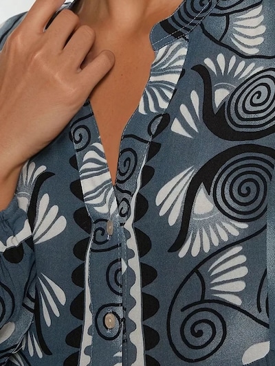 Abito camicia Hiccup di colore zappiro / grigio basalto / nero / offwhite, Visualizzazione prodotti