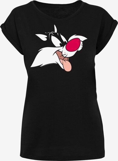 F4NT4STIC Shirt 'Looney Tunes Sylvester' in de kleur Lichtroze / Rood / Zwart / Wit, Productweergave
