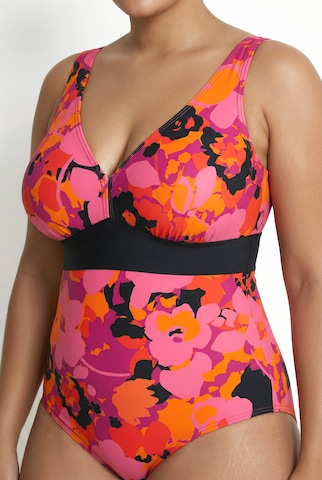 Ulla Popken Bandeau Badpak in Roze