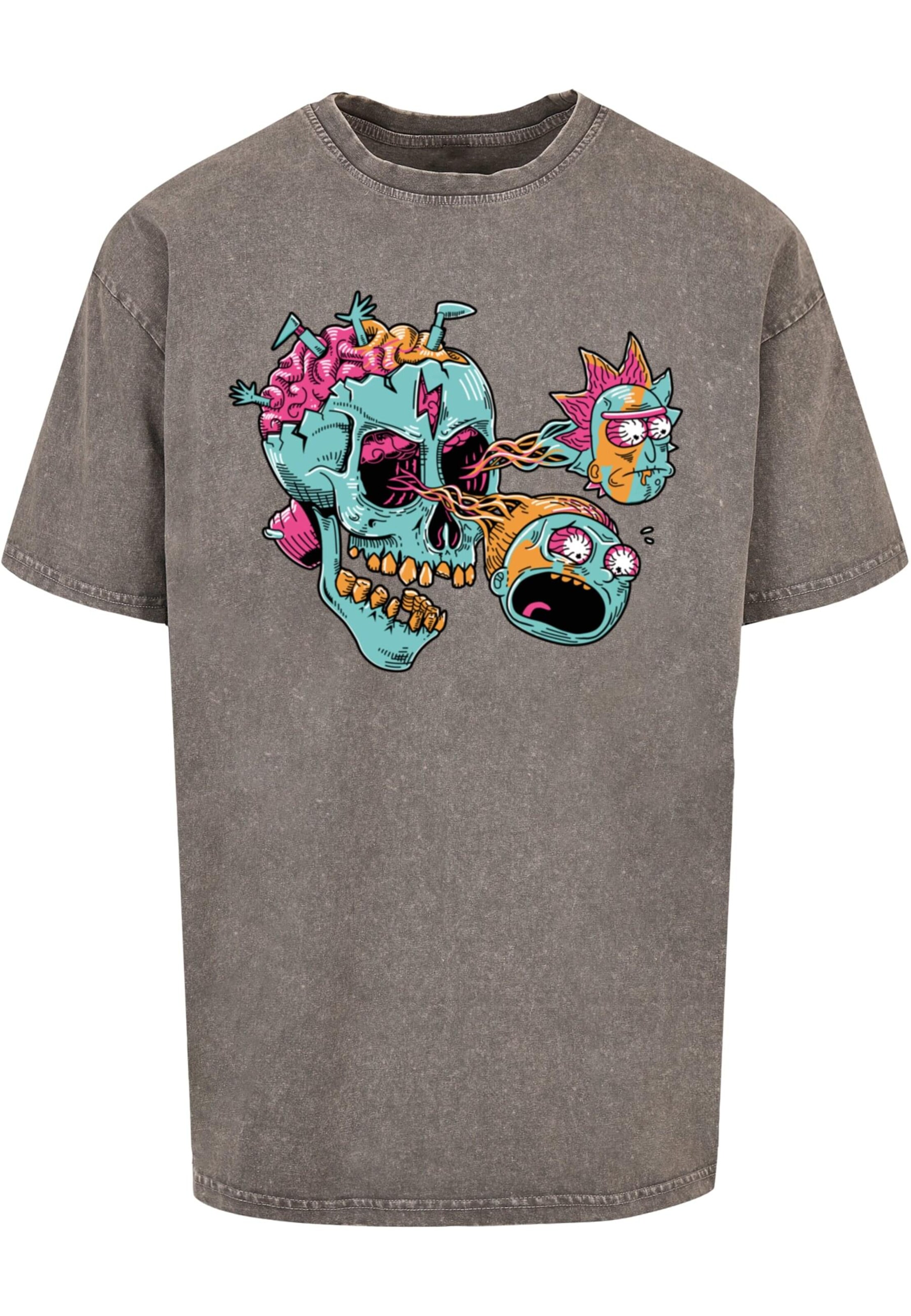 T-Shirt 'Rick And Morty - Eyeball Skull' ABSOLUTE CULT en gris : devant