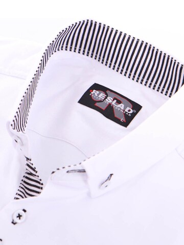 Reslad Regular fit Button Up Shirt 'Hemd Kurzarmhemd Elegant' in White