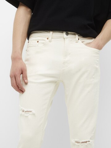 Pull&Bear Slimfit Jeans i beige