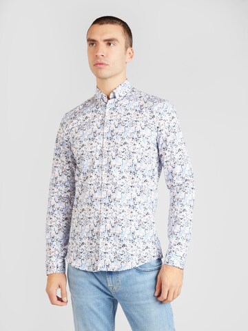 Lindbergh - Slim Fit Camisa em mistura de cores: frente