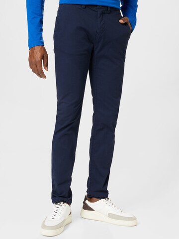 TOM TAILOR - Slimfit Pantalón chino en azul: frente
