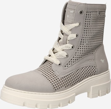 MUSTANG Lace-Up Ankle Boots in Grey: front