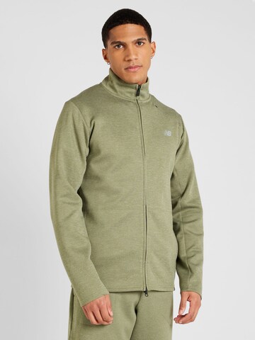 new balance Athletic Zip-Up Hoodie in Green: front
