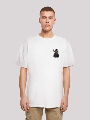 F4NT4STIC Shirt 'Wizard Cat' in White: front