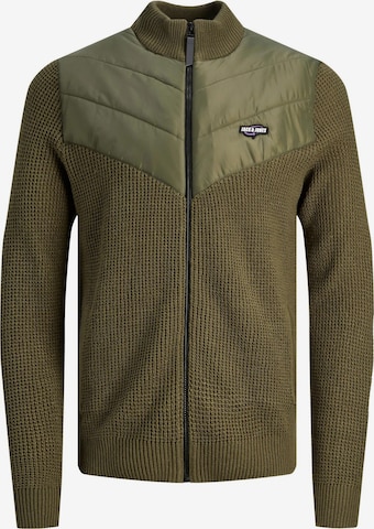 JACK & JONES Knit Cardigan in Green: front