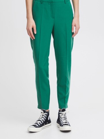 ICHI - Slimfit Pantalón chino 'LEXI' en verde: frente