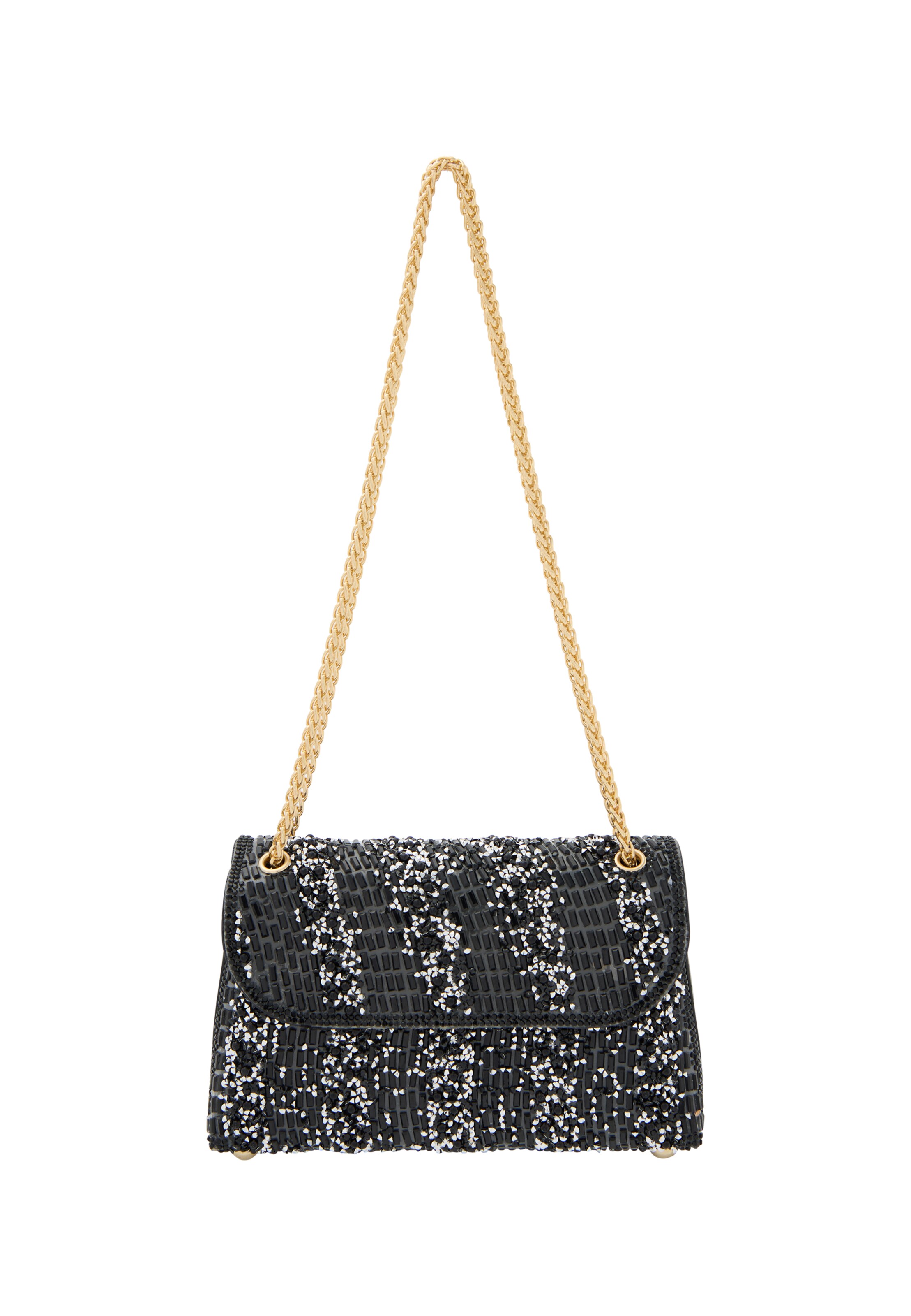 Borsa a tracolla di faina in nero: frontale