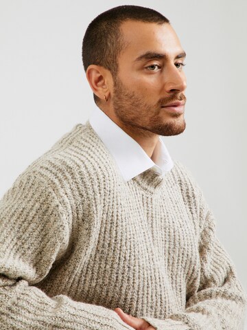 JACK & JONES Sweater 'JORQUEENS' in Beige