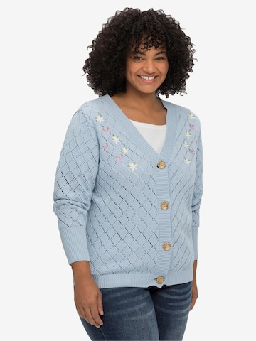 sheego by Joe Browns Knit Cardigan in Blue: front