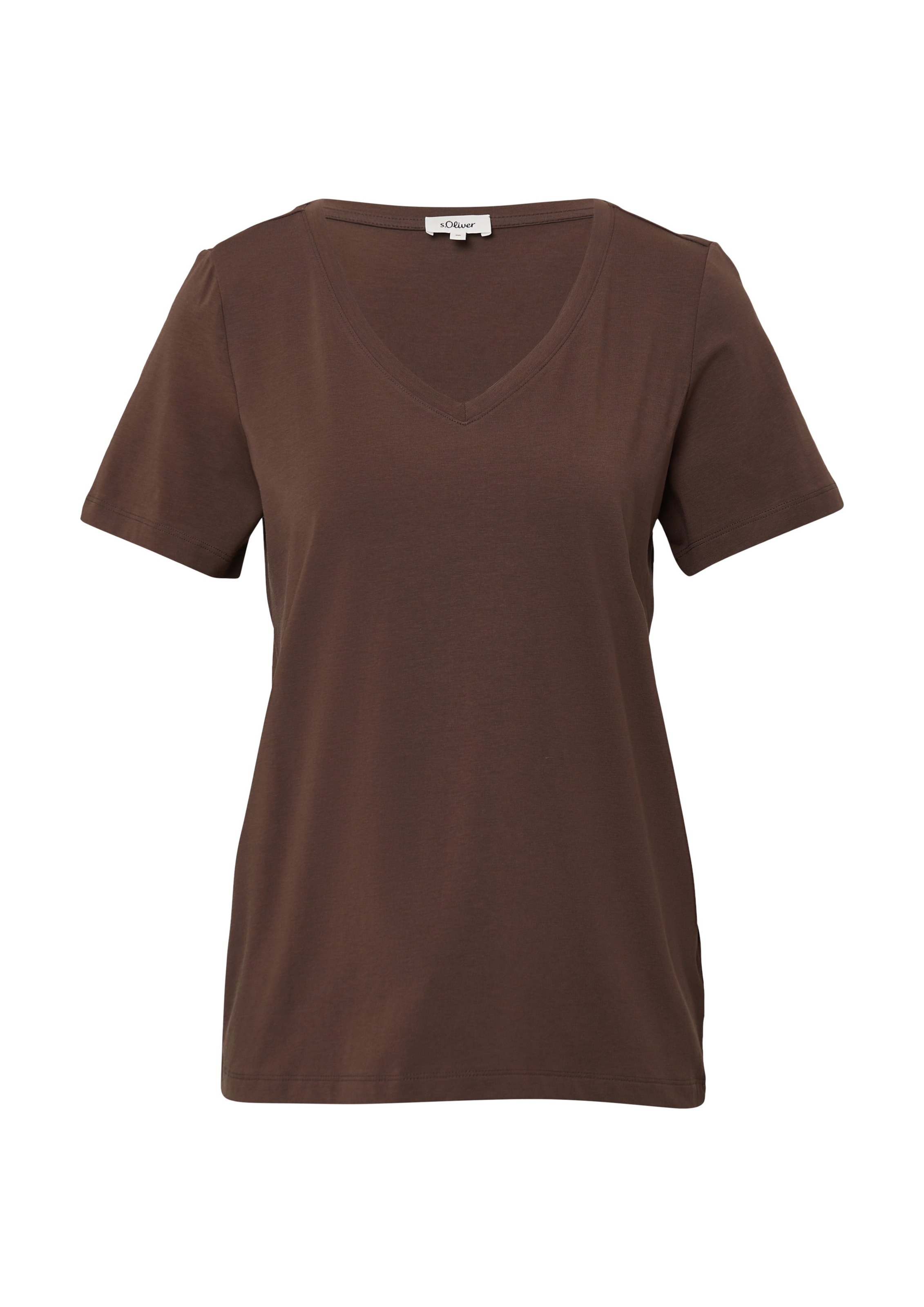 s.Oliver Shirt in Bruin: voorkant