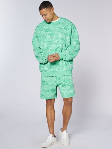 CHIEMSEE Sweatshirt ' mit Känguru-Alloverprint ' in Green