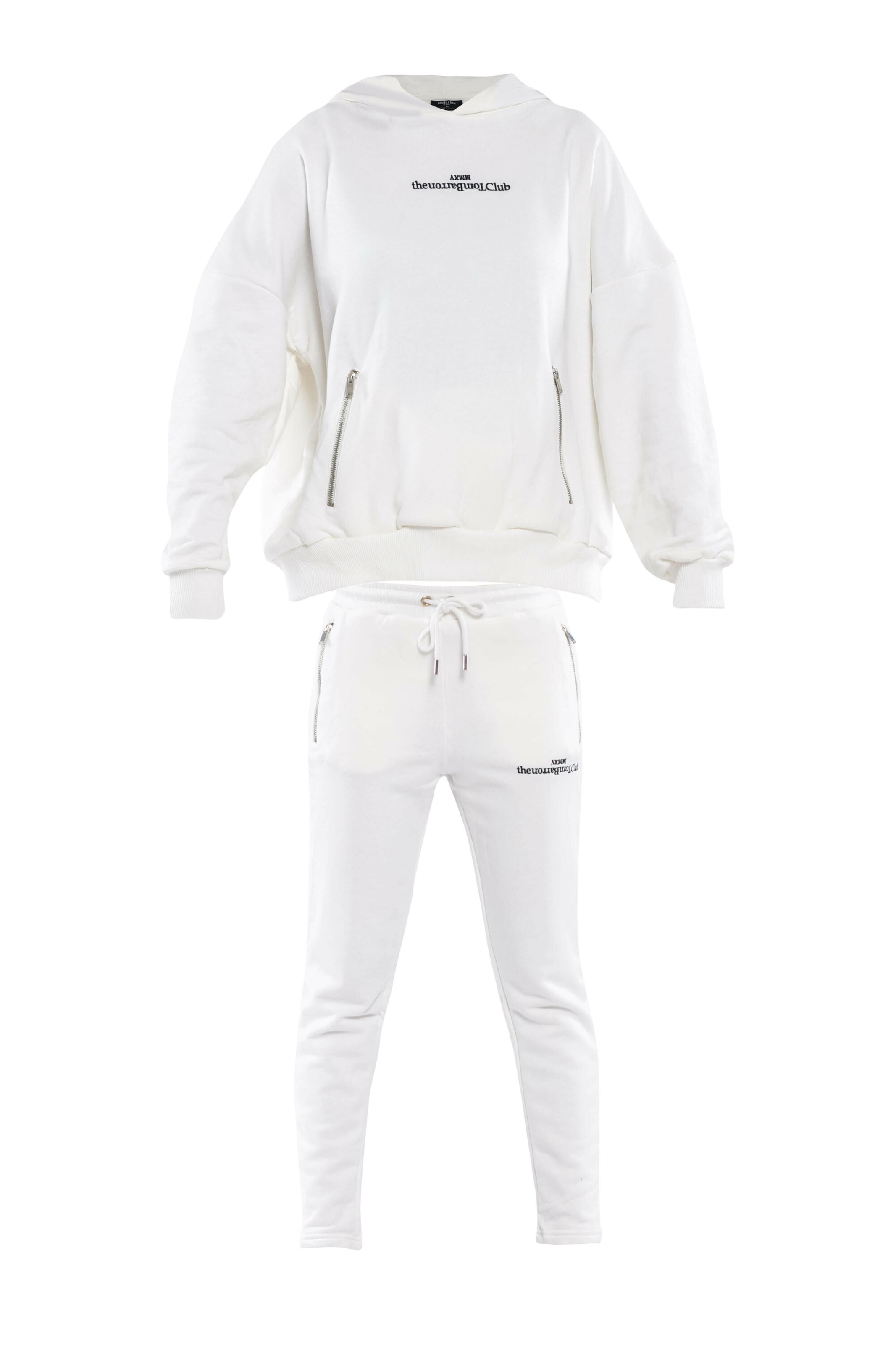 Tom Barron Joggingpak in Wit: voorkant