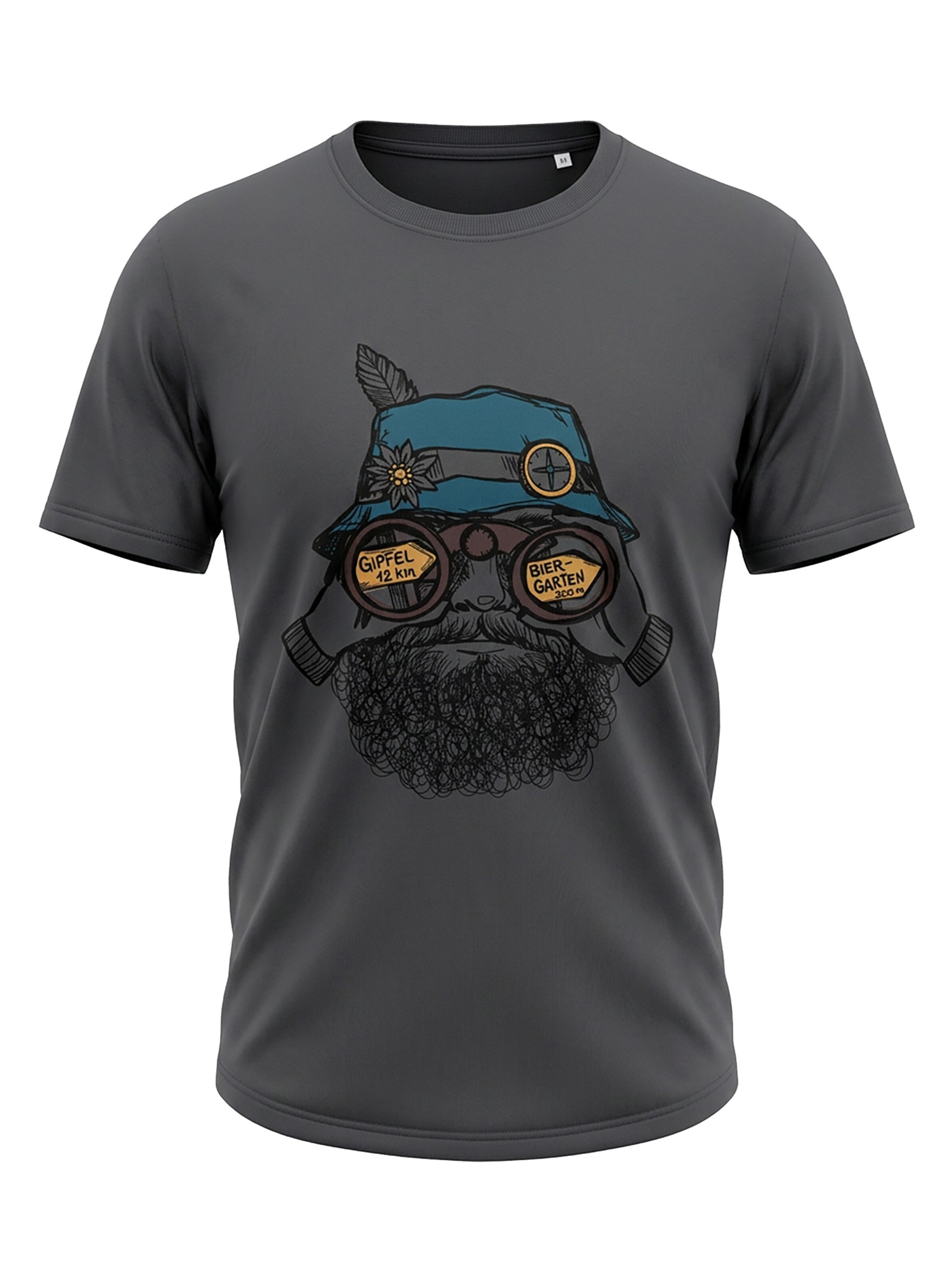 karlskopf Shirt 'WANDERER'‌ in Grau: Vorderseite