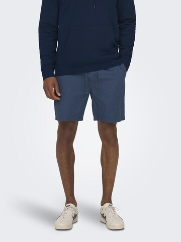Only & Sons Normalny krój Spodnie 'TEL' w kolorze niebieski: przód