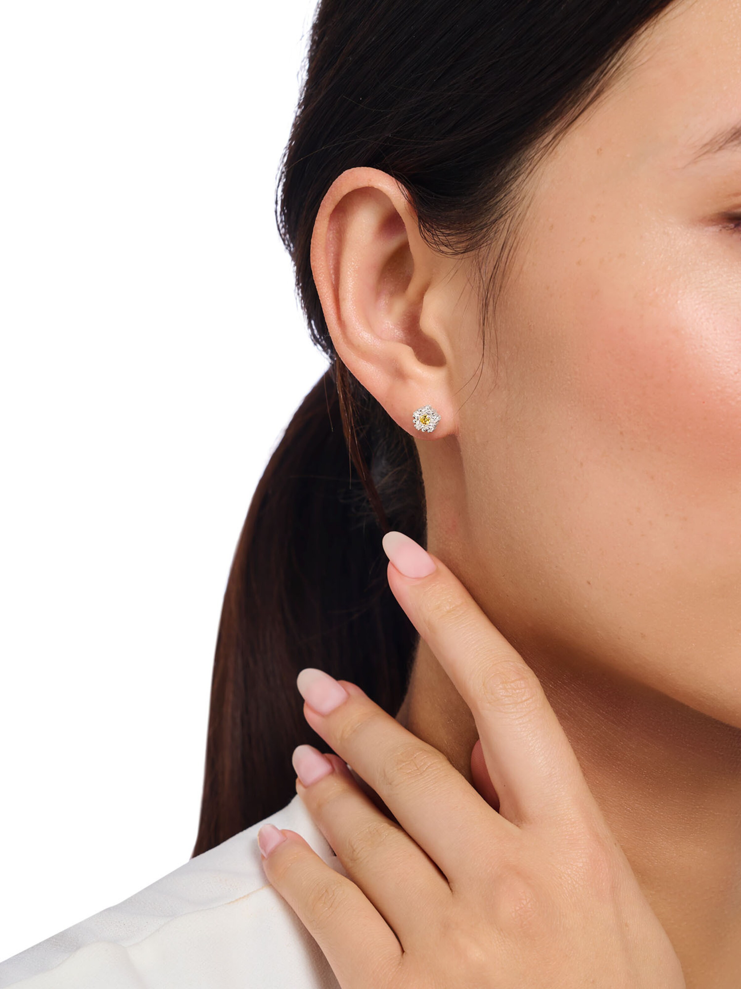 Thomas Sabo Ohrringe 'Lovely Daisy' in Silber: Vorderseite