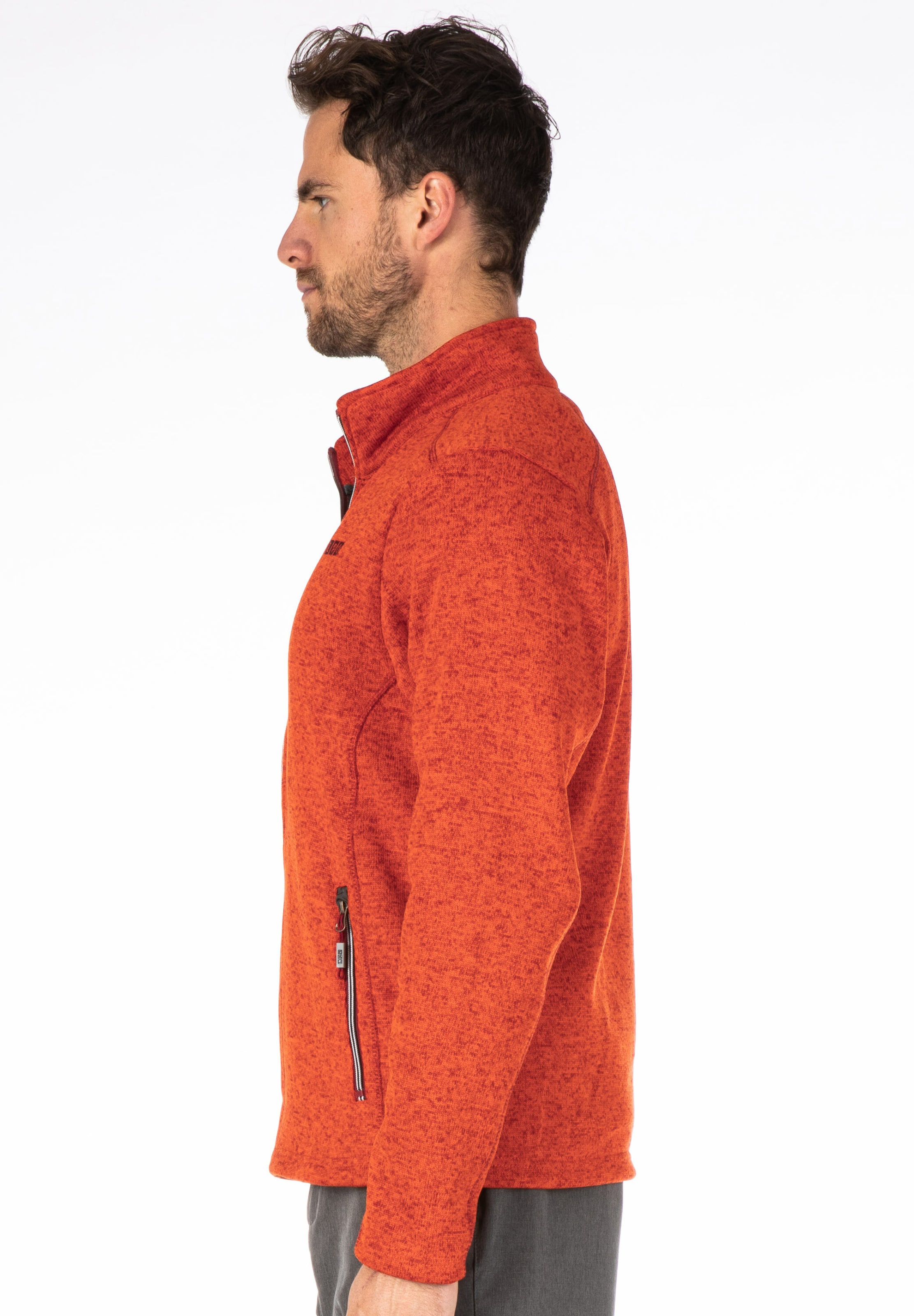 Männer Große Größen LPO Strickjacke 'OWEN' in Orangemeliert - UQ50501