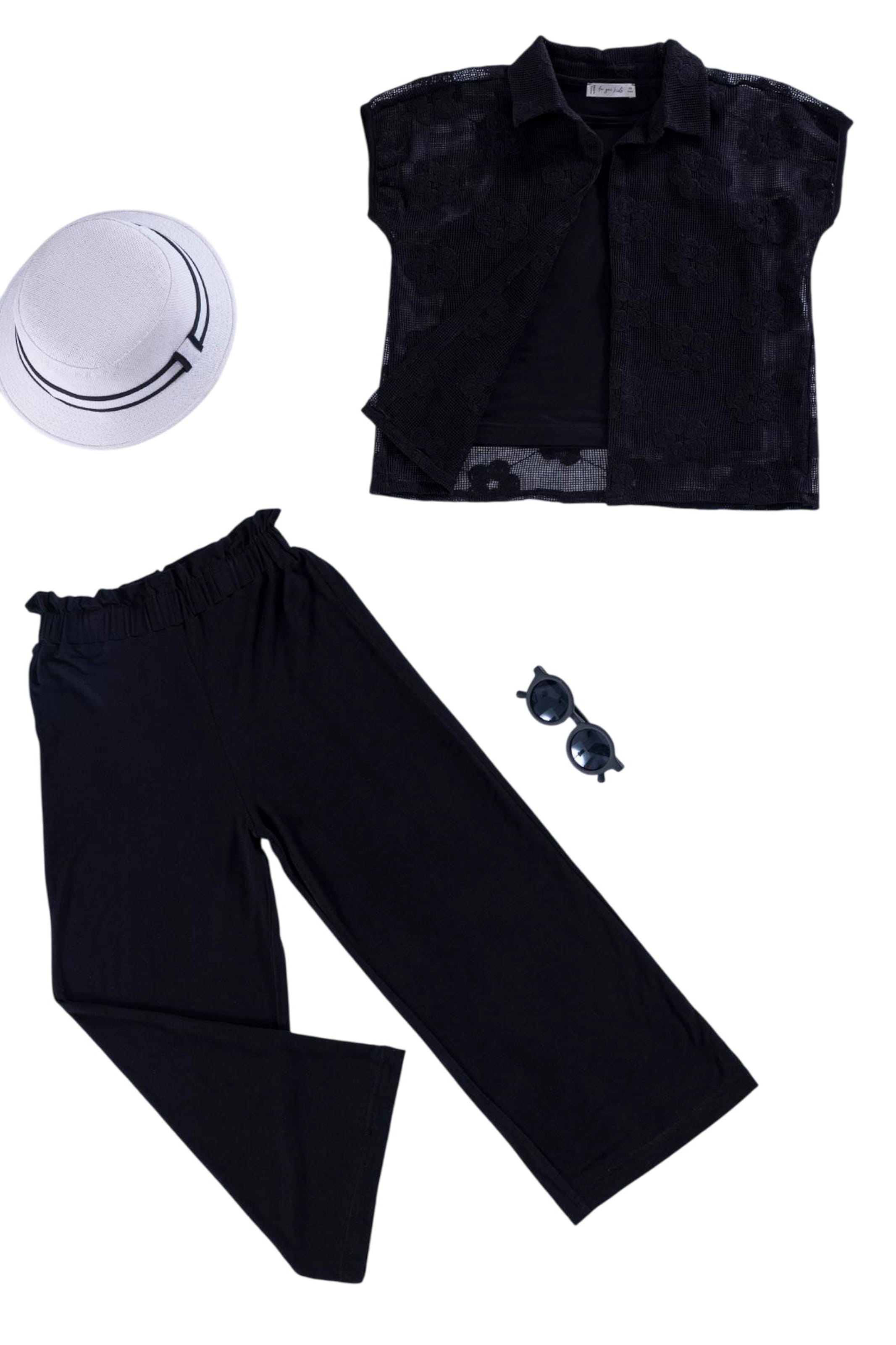 For You Moda Set in Schwarz: Vorderseite