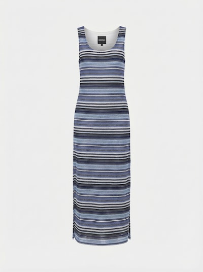 KOROSHI Gebreide jurk in de kleur Blauw / Navy / Pastelblauw / Wit, Productweergave
