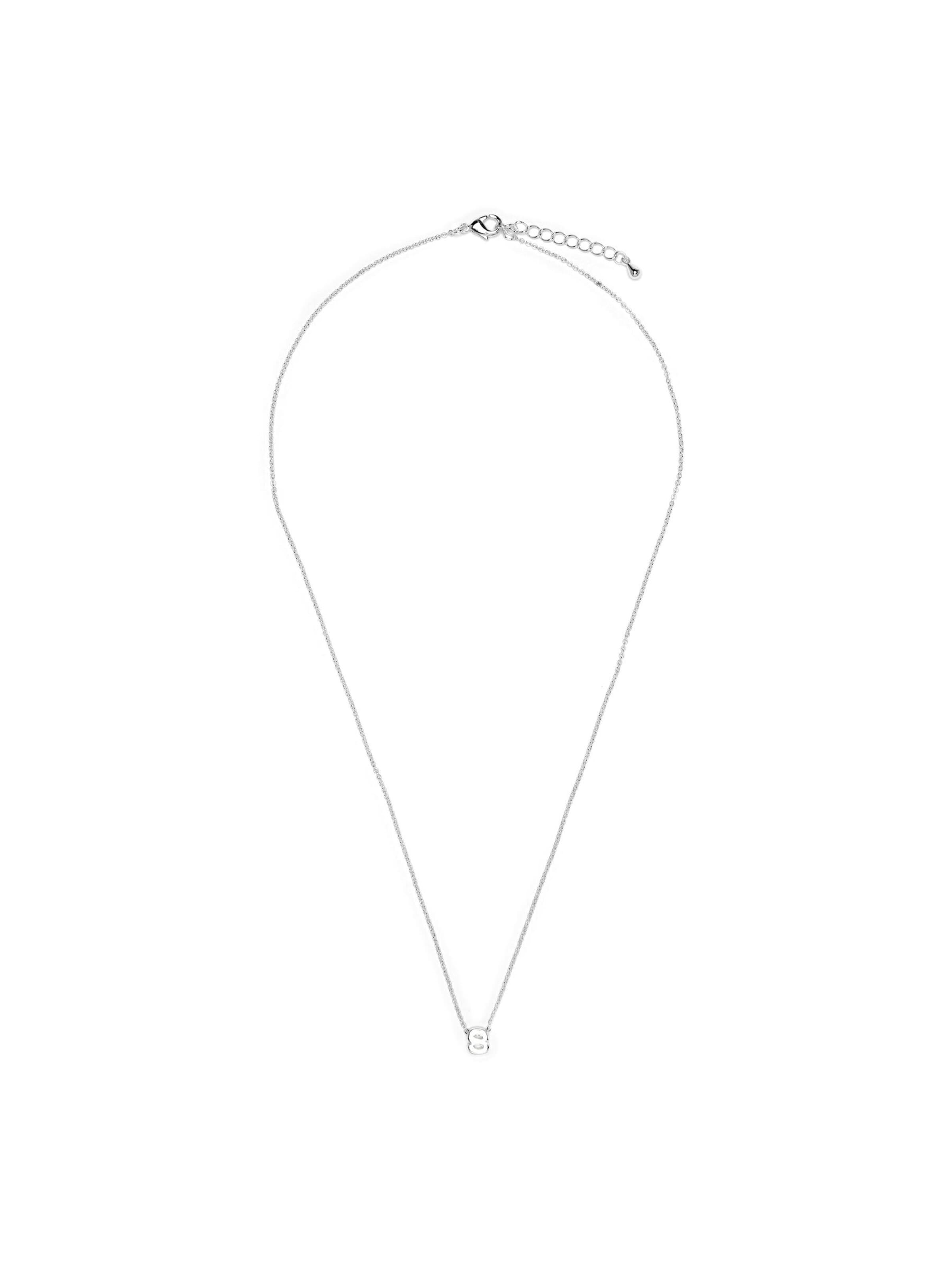 Luxenter Necklace 'Alphabet S' in Silver: front