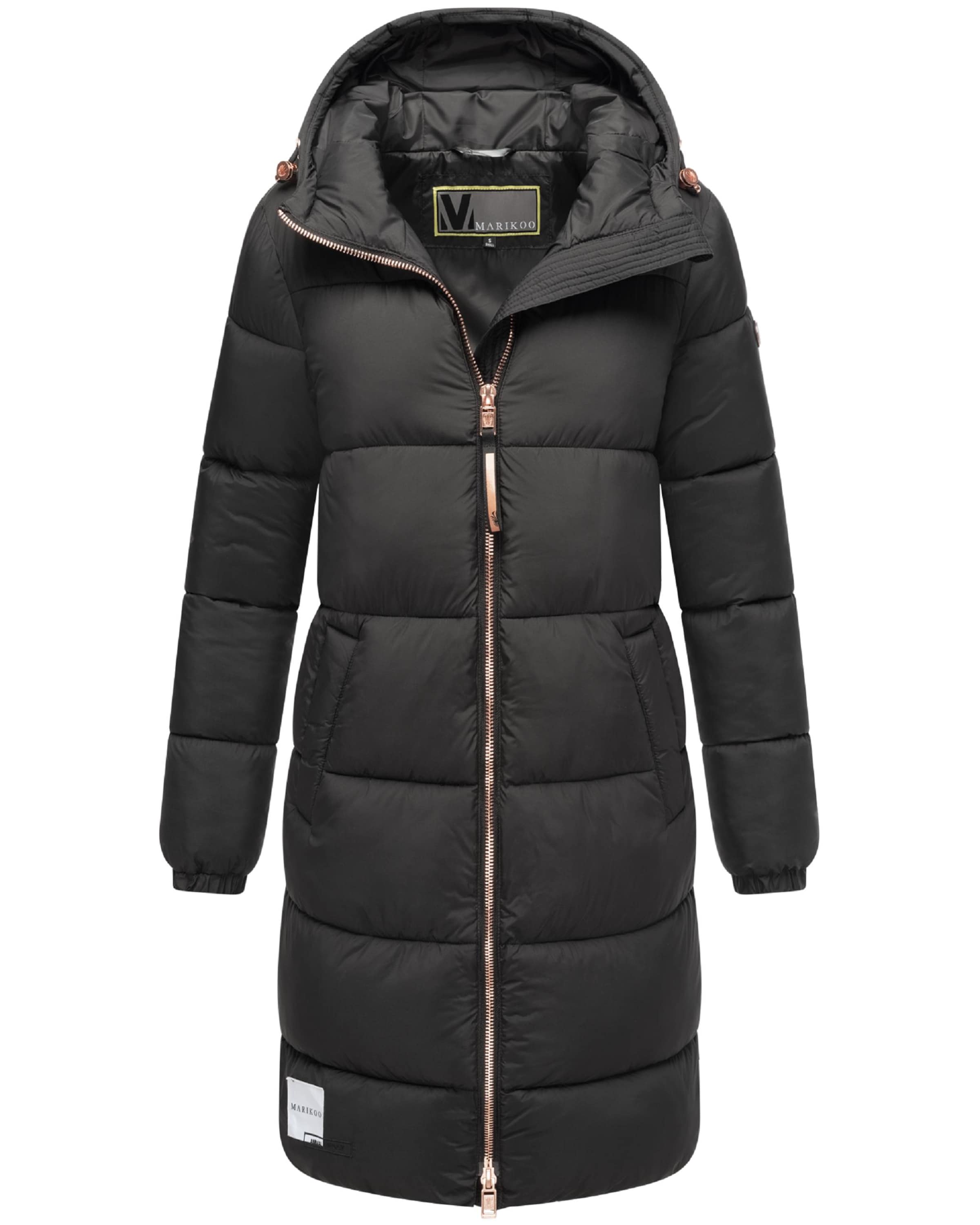 MARIKOO Winter coat in Black: front
