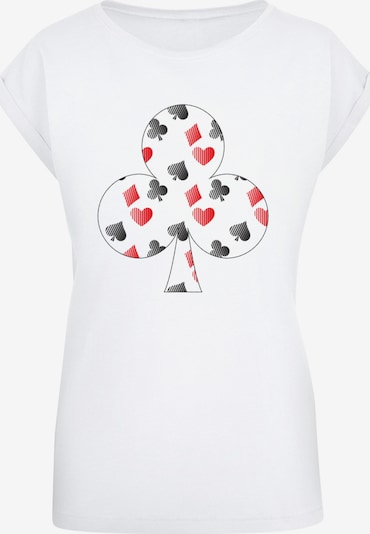 F4NT4STIC T-Shirt 'Kartenspiel Kreuz Herz Karo Pik Poker' in rot / schwarz / weiß, Produktansicht