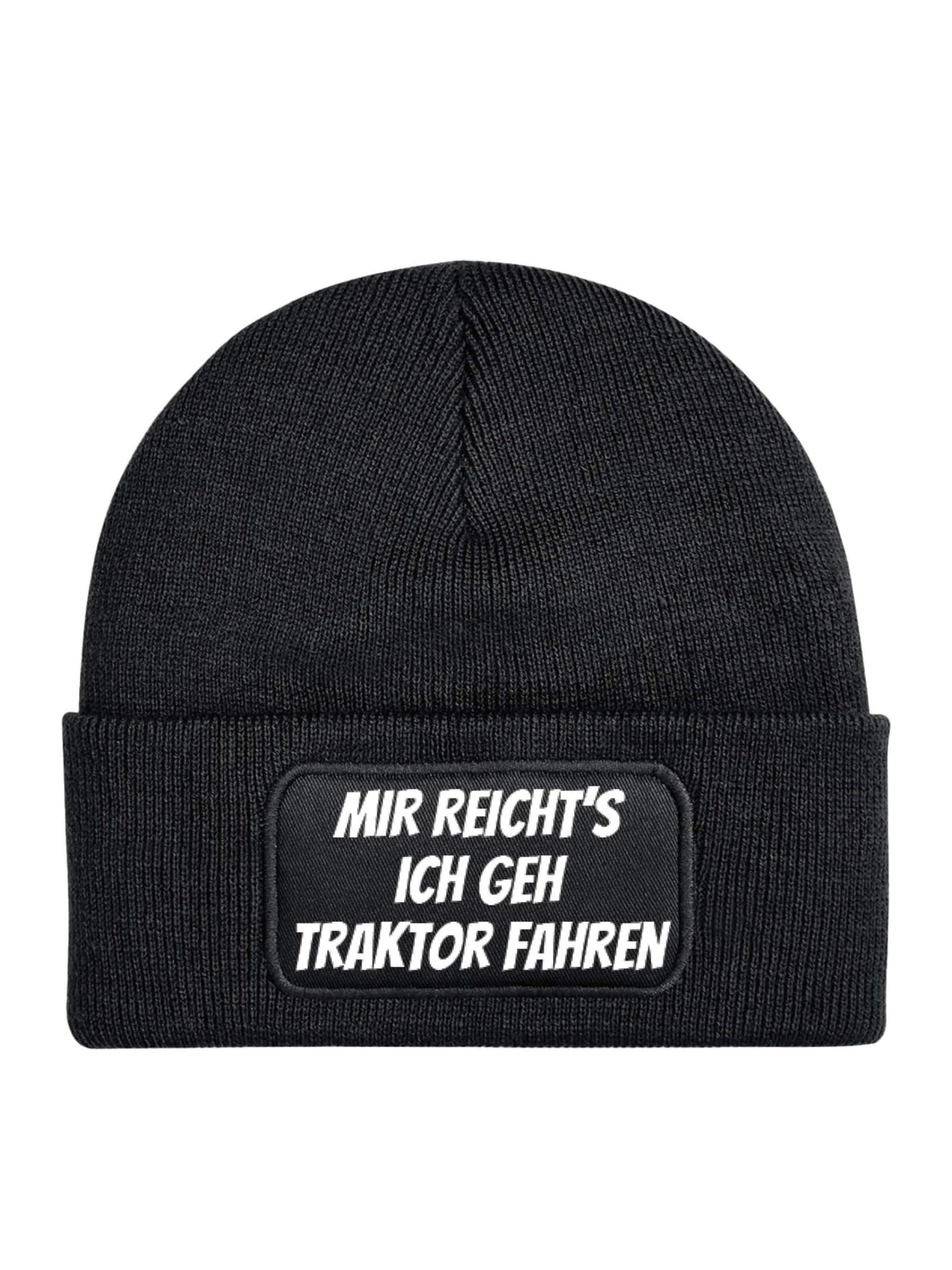 Youth Designz Mütze 'Mir reichts – Traktor fahren'‌‌ in Schwarz: Vorderseite